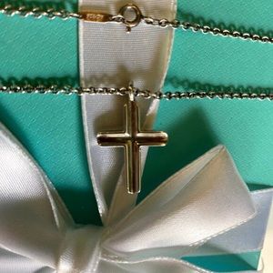 1Tiffany & Co  Concave cross Necklace 16”